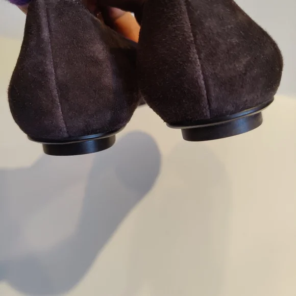 Vaneli Suede Leather Dark Brown Flats - Picture 7 of 9
